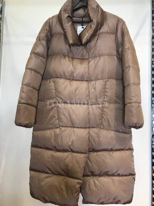 Пуховик бежевый удлиненный фото №1