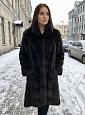 Норковая черная шуба с отложным воротником фото №2