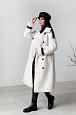 Белая тёплая шуба - пальто из шерсти с погонами фото №9
